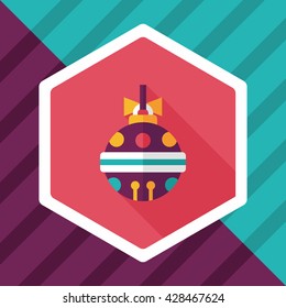 Christmas ball flat icon with long shadow,eps10
