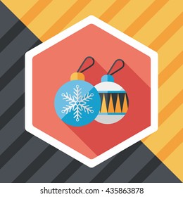 Christmas ball flat icon with long shadow,eps10