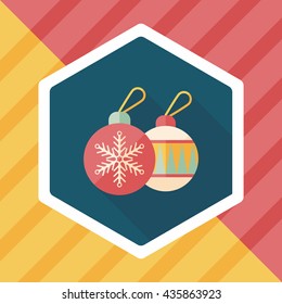 Christmas ball flat icon with long shadow,eps10