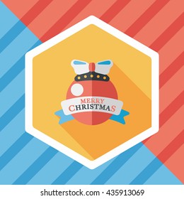 Christmas ball flat icon with long shadow,eps10