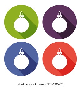 christmas ball in flat style, vector illustration