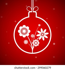 Christmas ball with floral pattern. Vector Image Stock.