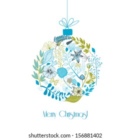 Christmas ball, flowers