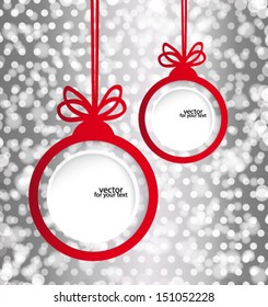 Christmas ball in the form of an empty frame for your text.