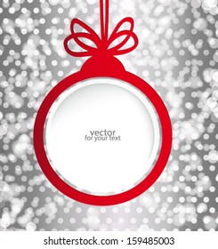 Christmas ball in the form of an empty frame for your text.