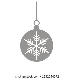 Christmas ball. Funny Hand-drawn Merry Christmas art with text. Vector Art for print.