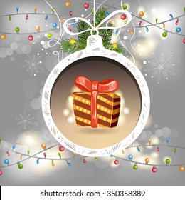 Christmas ball with gift