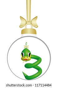 christmas ball with gift on white backgroud
