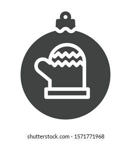 Christmas ball with glove icon isolated on white background. Christmas bauble symbol modern, simple, vector, icon for website design, mobile app, ui. Vector Illustration