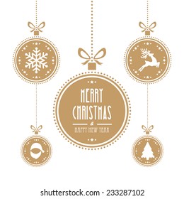 christmas ball gold isolated background