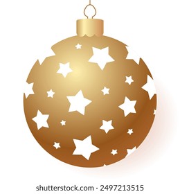 Christmas ball gold realistic style