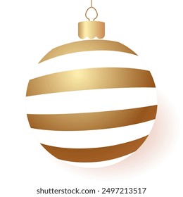 Christmas ball gold realistic style