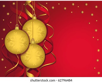 Christmas Ball Gold vector congratulations