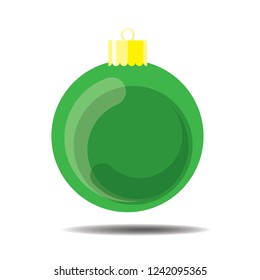 Christmas ball green icon vector illustrator for gift wrapping Christmas special, New Year isolated on white background.