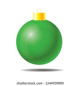 Christmas ball green icon vector illustrator for gift wrapping Christmas special, New Year isolated on white background.