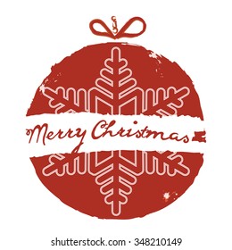 Christmas ball. Grunge Style. Vector Christmas card. Christmas background with christmas ball illustration. Design Elelment.