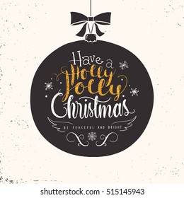 Christmas Ball Hand Lettering Design Stock Vector (Royalty Free ...