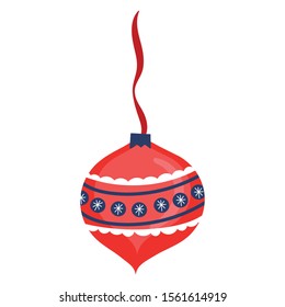 christmas ball hanging decorative icon vector illustration design