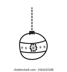 christmas ball hanging decorative icon vector illustration design
