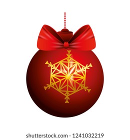 christmas ball hanging isolated icon