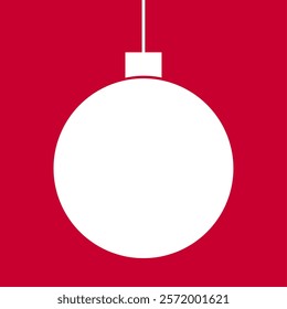 Christmas ball hanging ornament on red background. Christmas design element. Vector illustration.