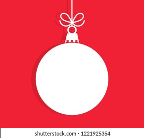 Christmas ball hanging ornament. Vector illustration