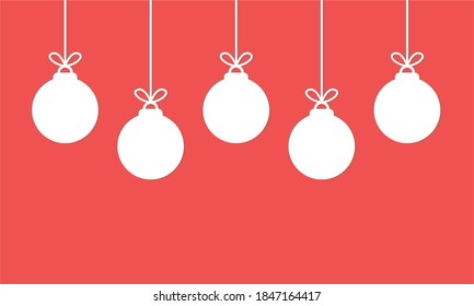 Christmas Ball Hanging Ornaments, Vectorial Illustration