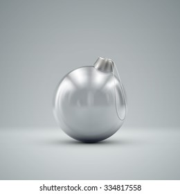 Christmas ball. Holiday vector illustration of traditional festive Xmas bauble. Merry Christmas and Happy New Year greeting card design element. 