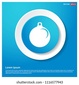 Christmas Ball Icon Abstract Blue Web Sticker Button - vector icon