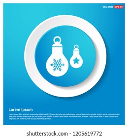 Christmas ball icon Abstract Blue Web Sticker Button - Free vector icon
