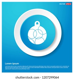 Christmas Ball Icon Abstract Blue Web Sticker Button - Free vector icon