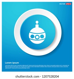 Christmas ball icon Abstract Blue Web Sticker Button - Free vector icon
