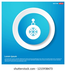 Christmas Ball Icon Abstract Blue Web Sticker Button - Free vector icon
