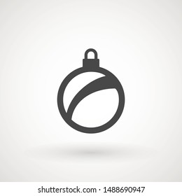 Christmas ball icon. Bauble Christmas New Year Flat Icon On White Background.