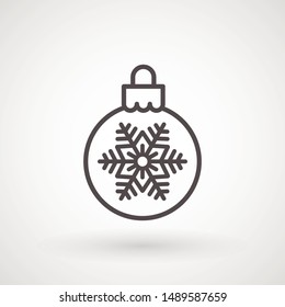 Christmas ball icon. Bauble Christmas New Year Flat Icon On White Background.