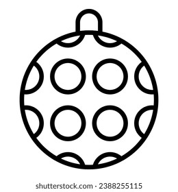 Christmas ball icon. black line art vector isolated on white background. winter decoration design, christmas tree and new year.