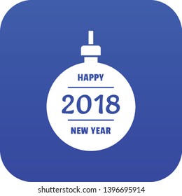 Christmas ball icon blue vector isolated on white background