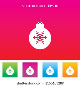 Christmas Ball Icon in Colored Square box. eps-10