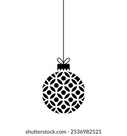 Christmas ball icon, Decorated christmas bauble isolated on white background