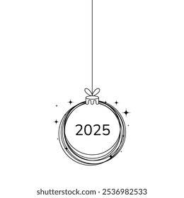 Christmas ball icon, Decorated christmas bauble isolated on white background