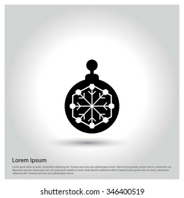 Christmas ball icon. Decorative Pictogram for Christmas. Flat Xmas Icon