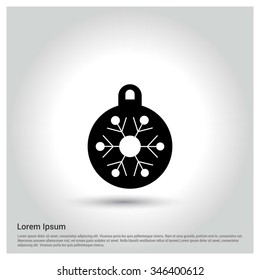 Christmas ball icon. Decorative Pictogram for Christmas. Flat Xmas Icon