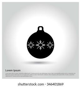 Christmas ball icon. Decorative Pictogram for Christmas. Flat Xmas Icon