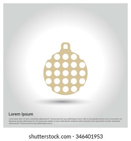 Christmas ball icon. Decorative Pictogram for Christmas. Flat Xmas Icon