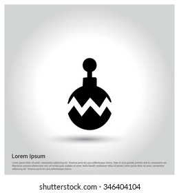 Christmas ball icon. Decorative Pictogram for Christmas. Flat Xmas Icon
