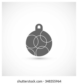 Christmas ball icon. Decorative Pictogram for Christmas. Flat Xmas Icon