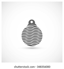 Christmas ball icon. Decorative Pictogram for Christmas. Flat Xmas Icon