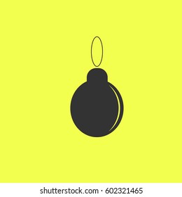Christmas ball icon flat.