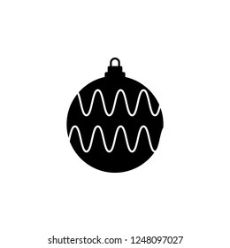 christmas ball icon, flat design best vector icon. Vector icon