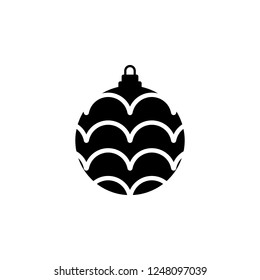 christmas ball icon, flat design best vector icon. Vector icon